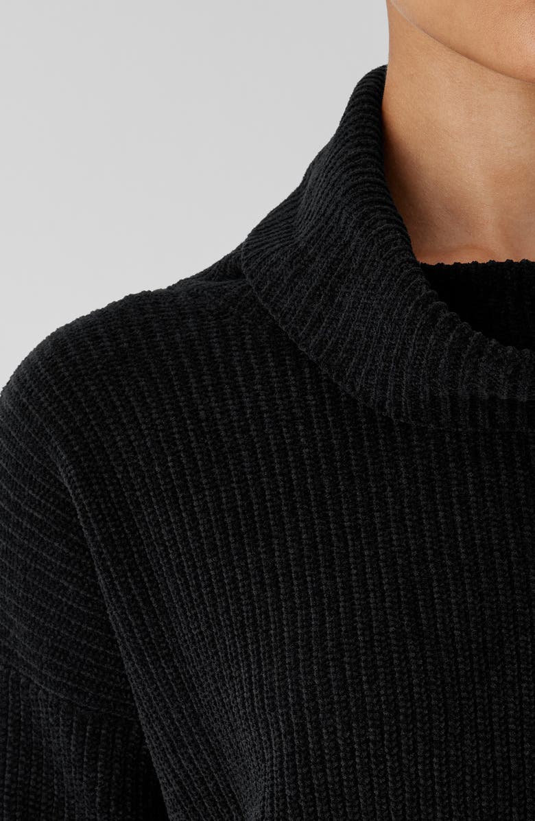 Eileen Fisher Ribbed Organic Cotton Chenille Turtleneck Sweater, Alternate, color, 