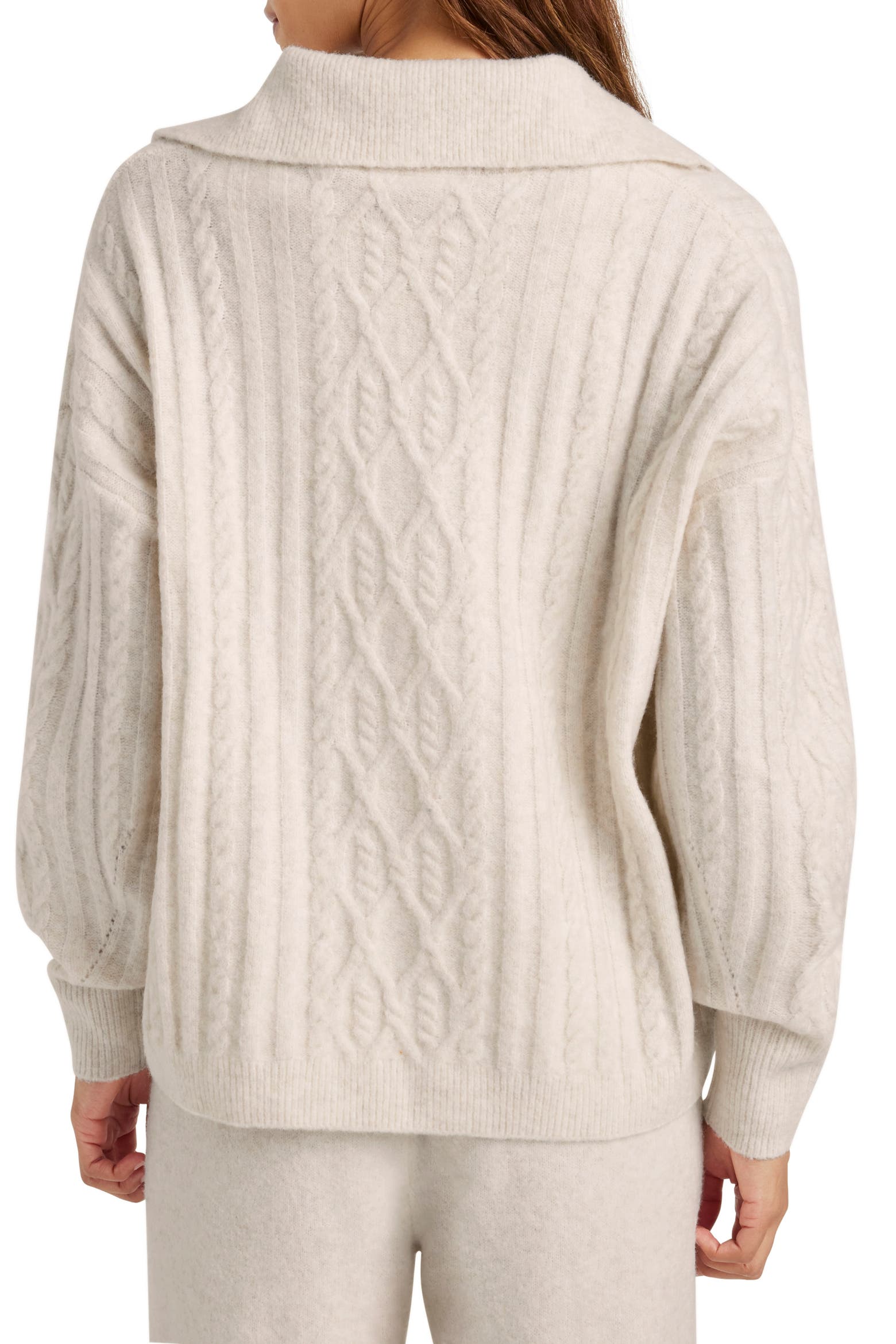 Splanded Splendid Stassi Cable Polo Sweater (Women) | Nordstromrack