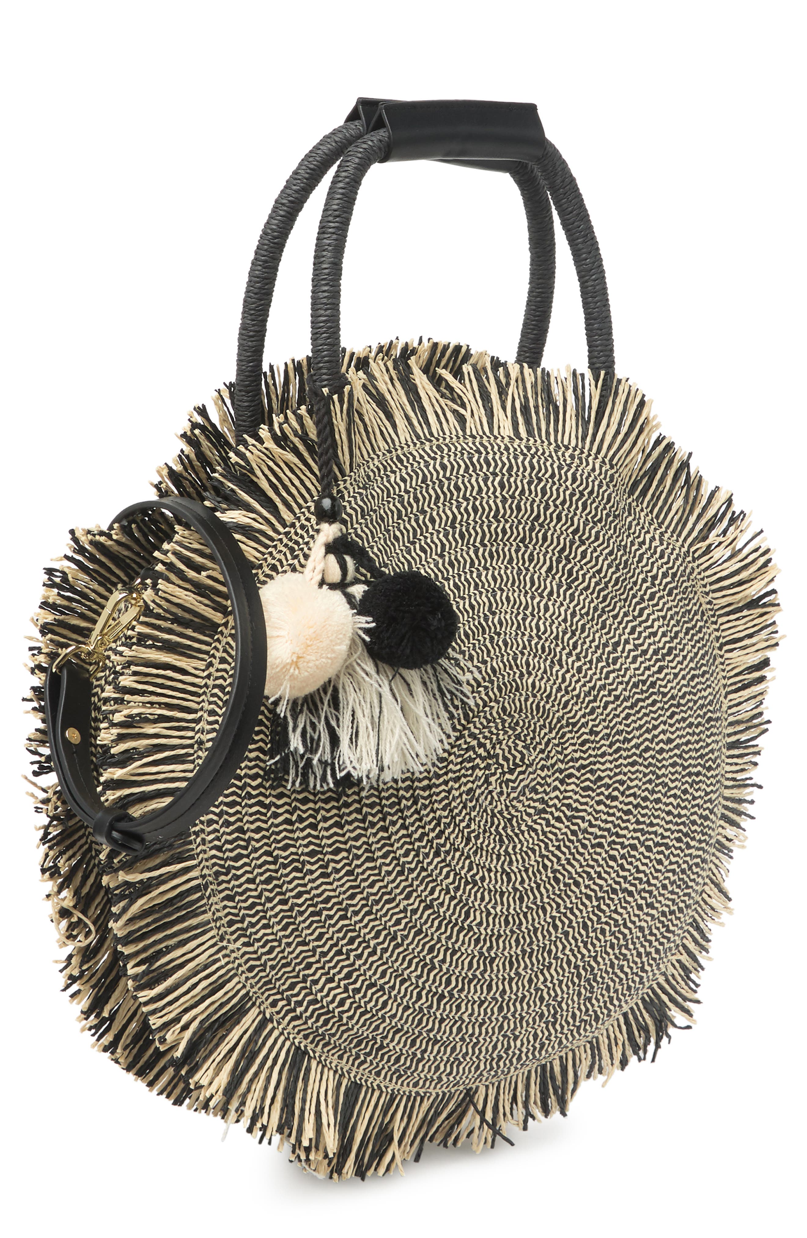 MOST WANTED USA Cricle Straw Shoulder Bag, Alternate, color, 