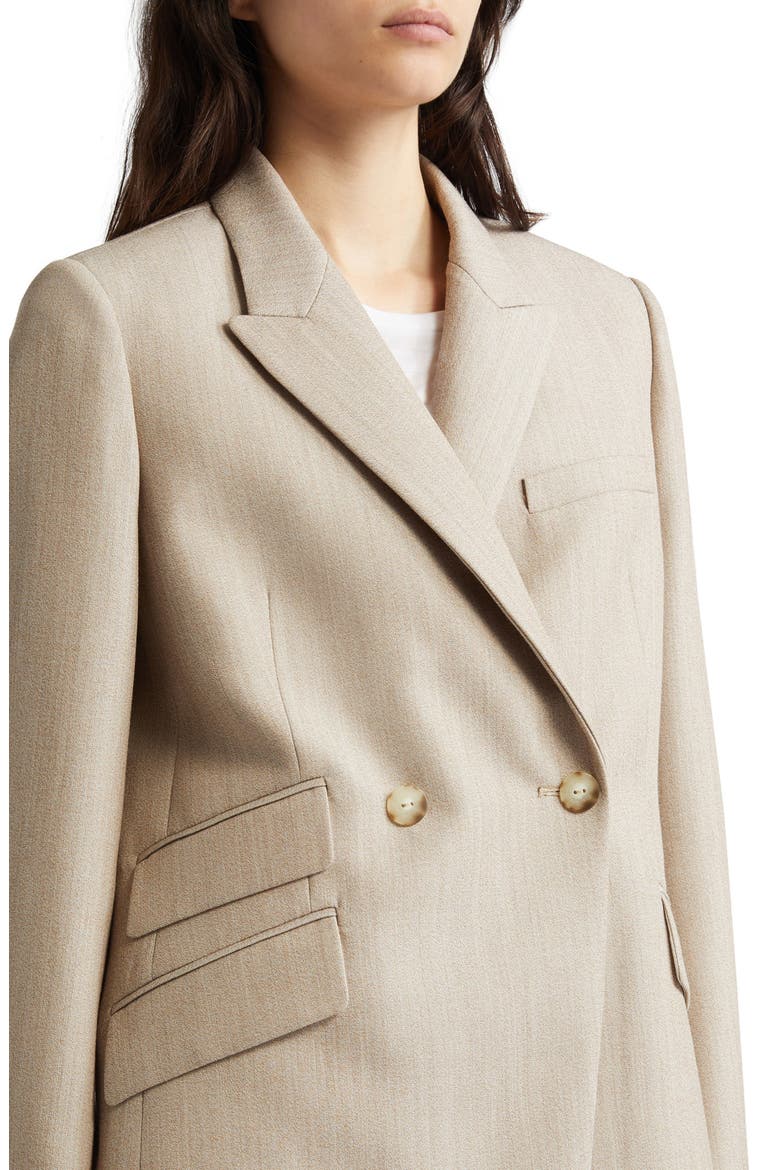 Steph Double Breasted Wool Twill Blazer, Alternate, color, OAT