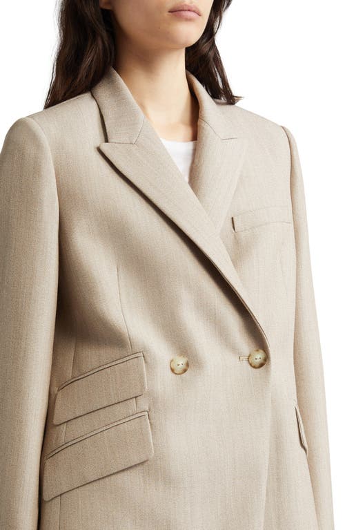 Partow Steph Double Breasted Wool Twill Blazer In Oat