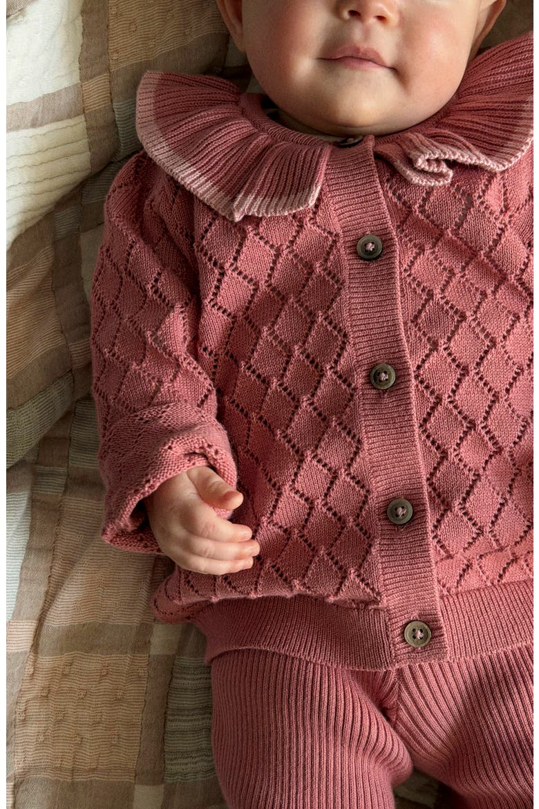 Kids' Pointelle Knitted 2-Piece Set, Alternate, color, PINK