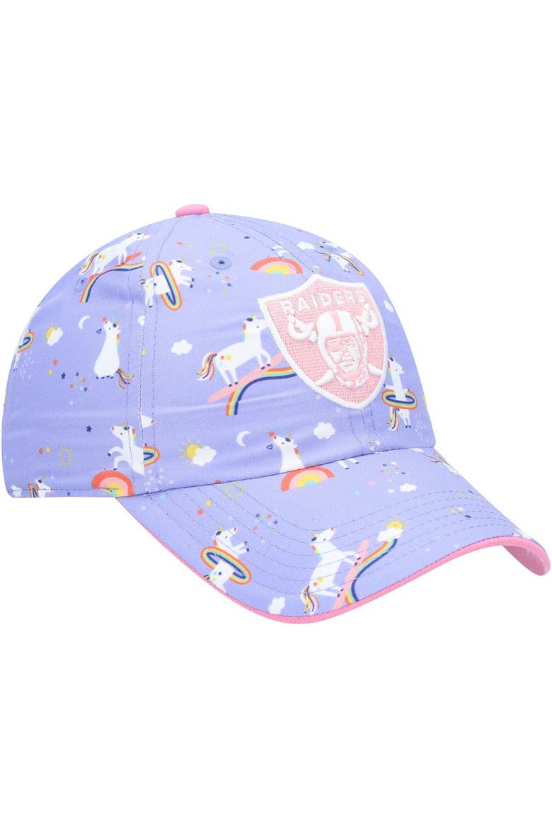 Girls Preschool '47 Purple Las Vegas Raiders Unicorn Clean Up Adjustable Hat, Alternate, color, Purple