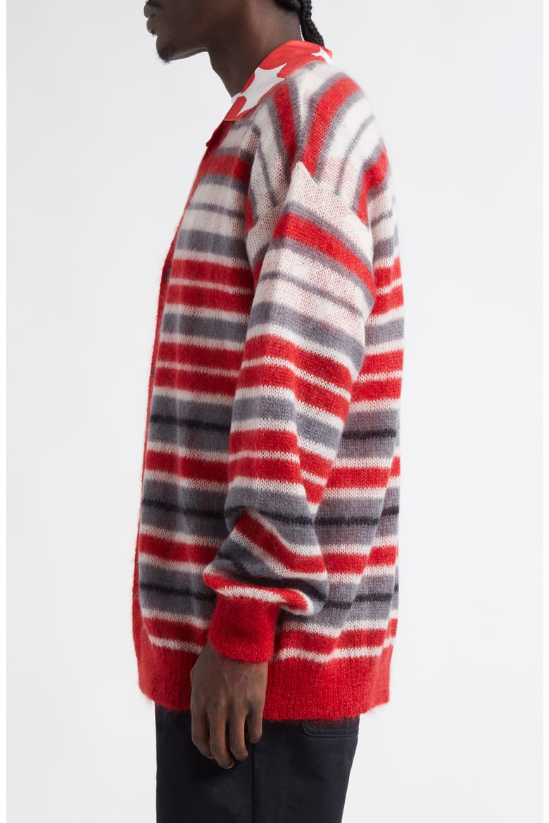 Stripe Mohair Blend Cardigan, Alternate, color, NEUTRAL GREY