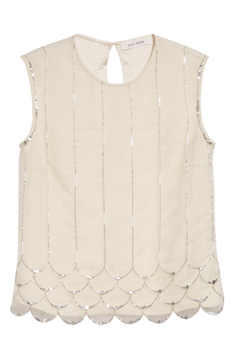 Wales Bonner Triumph Beaded Silk Organza Shirt, Alternate, color, Ivory