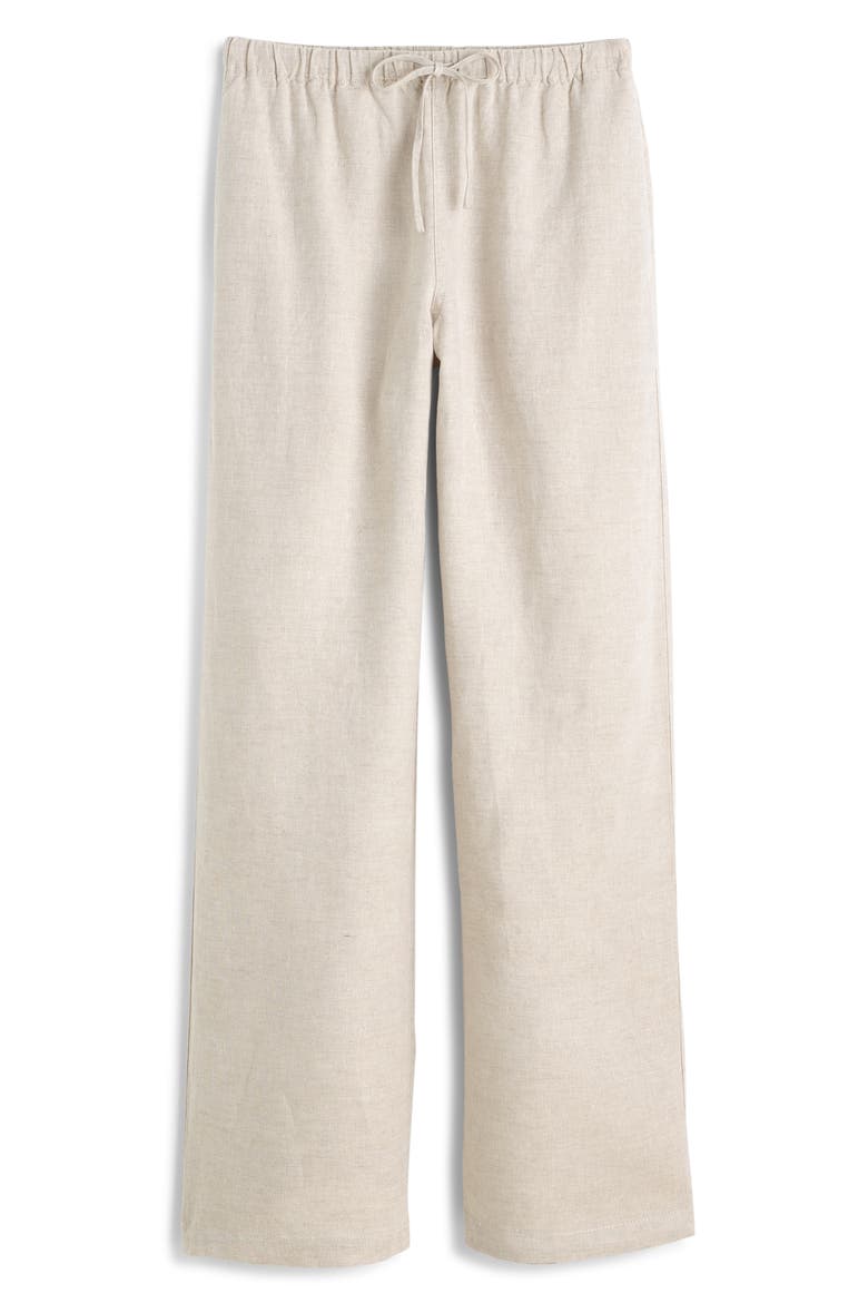 Pull-On Linen Pants, Alternate, color, OAT