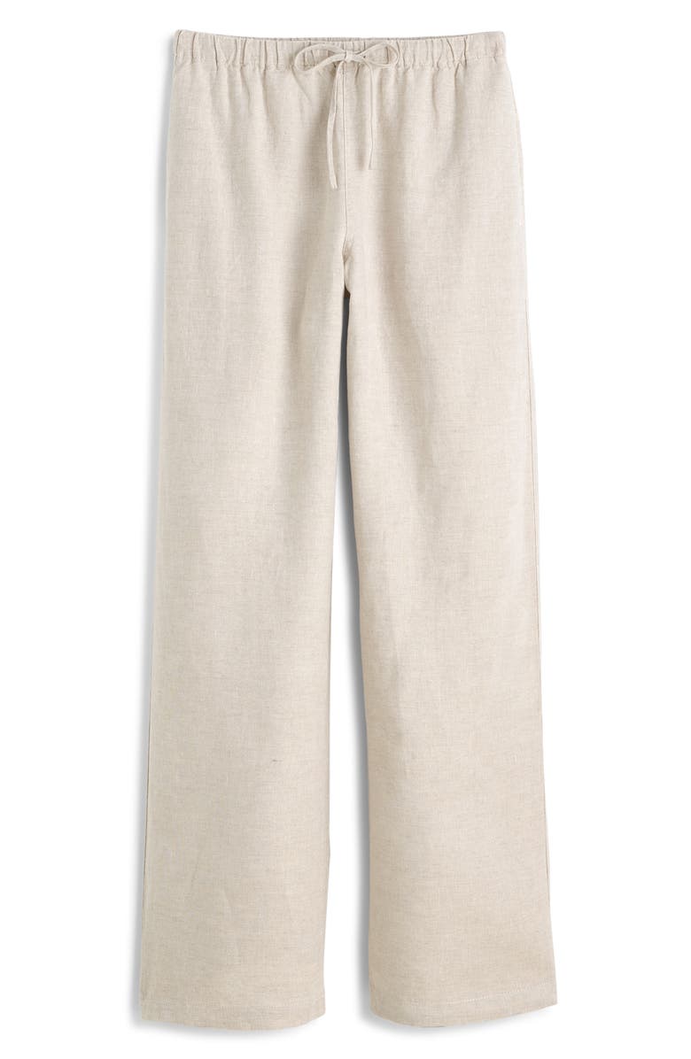Madewell Pull-On Linen Pants, Alternate, color, Oat