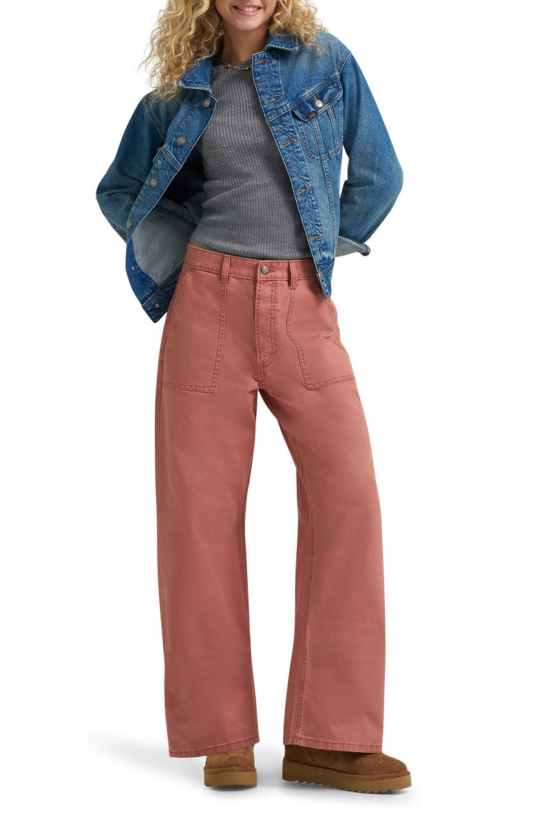 Lee Patch Pocket Slouchy Twill Pants, Alternate, color, Dusty Rose