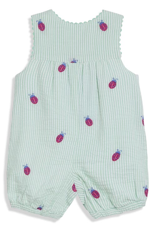 Jojo Maman Bébé Jojo Maman Bebe Ladybug Embroidered Cotton Seersucker Romper