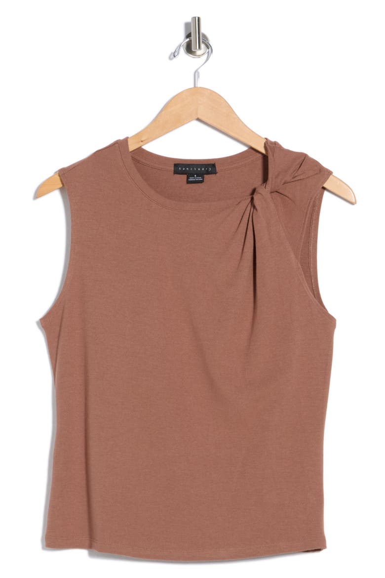 Twist Crewneck Tank, Alternate, color, ACORN BROWN