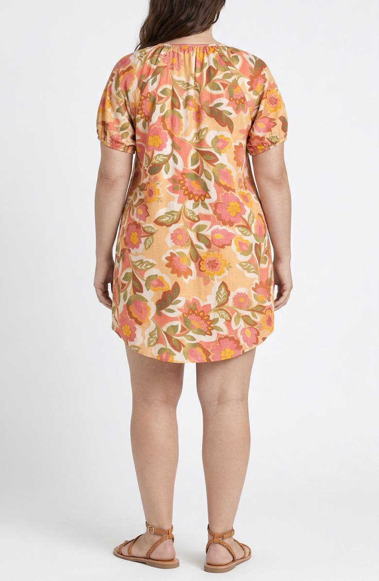 Liverpool Los Angeles Floral Print Tie Waist Dress, Alternate, color, Tan Floral Multi