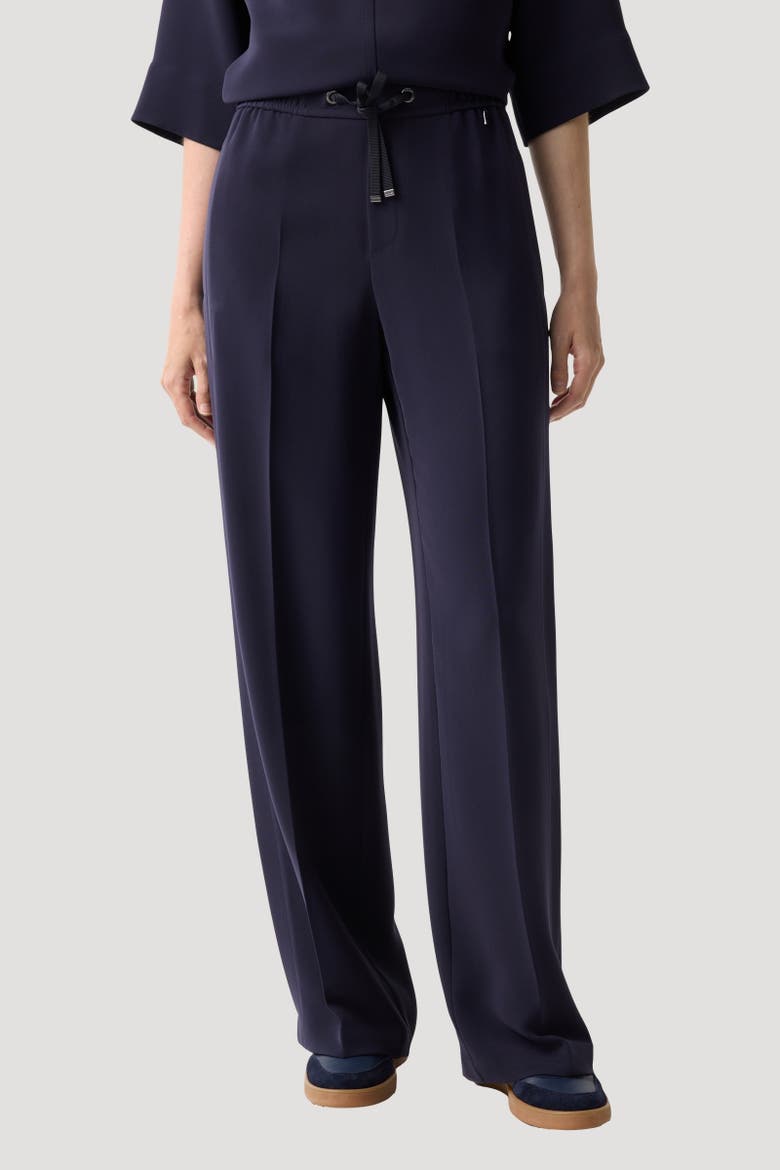 Enny Crepe Pants, Alternate, color, Navy blue