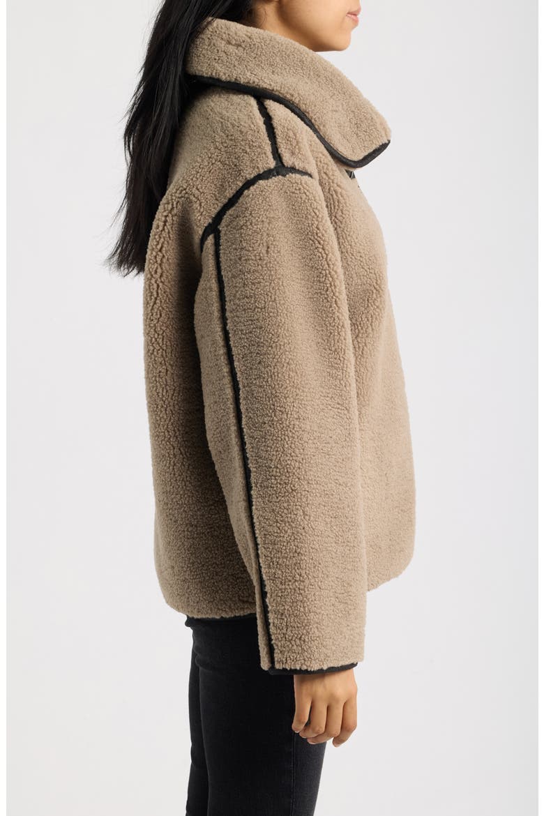 Fleece Jacket, Alternate, color, TAUPE/BLACK