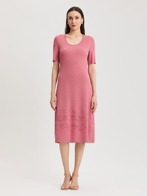 Mixed Stitch Sweater Dress
