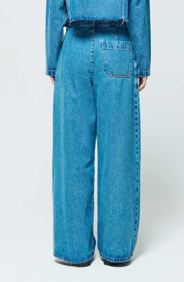 ÉTICA Raven Pleated High Waist Wide Leg Jeans, Alternate, color,