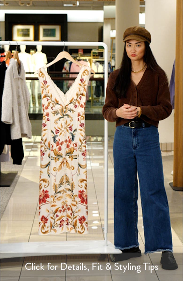 Royal Garden Print Sleeveless Satin Dress, sales video thumbnail