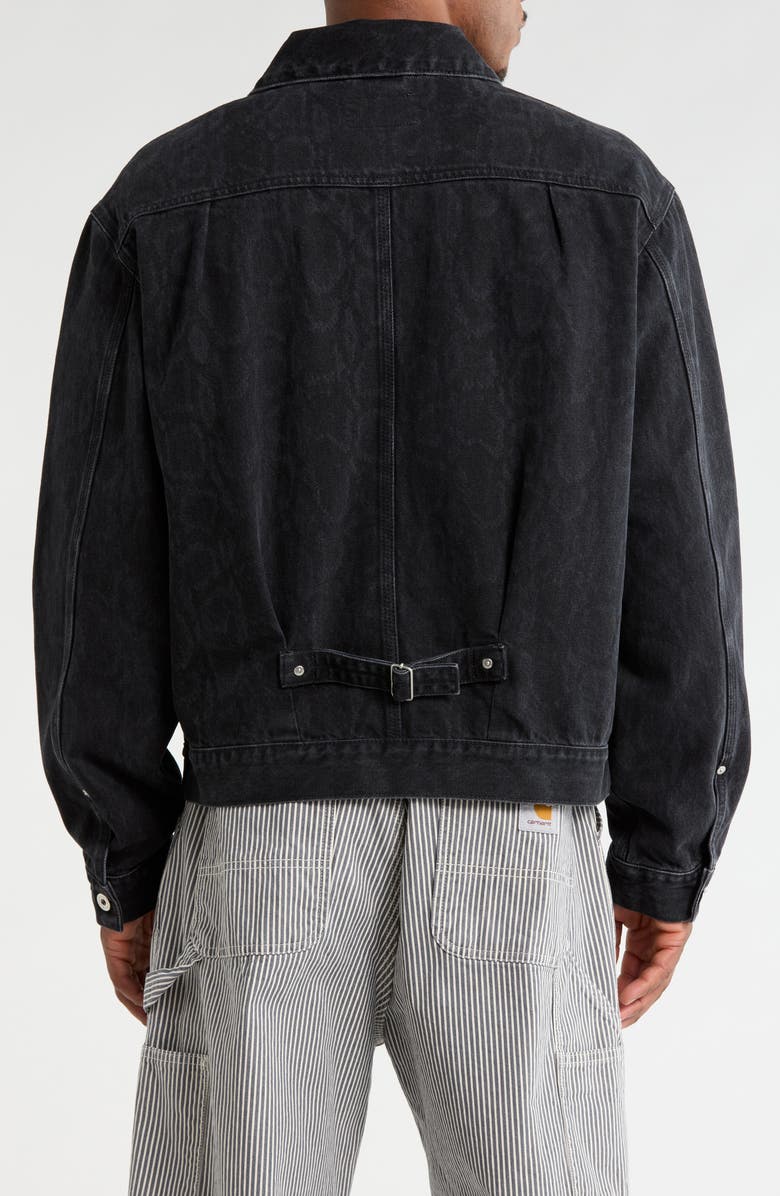 Carhartt Work In Progress Belmar Snakeskin Print Denim Jacket, Alternate, color, Snake Blk St
