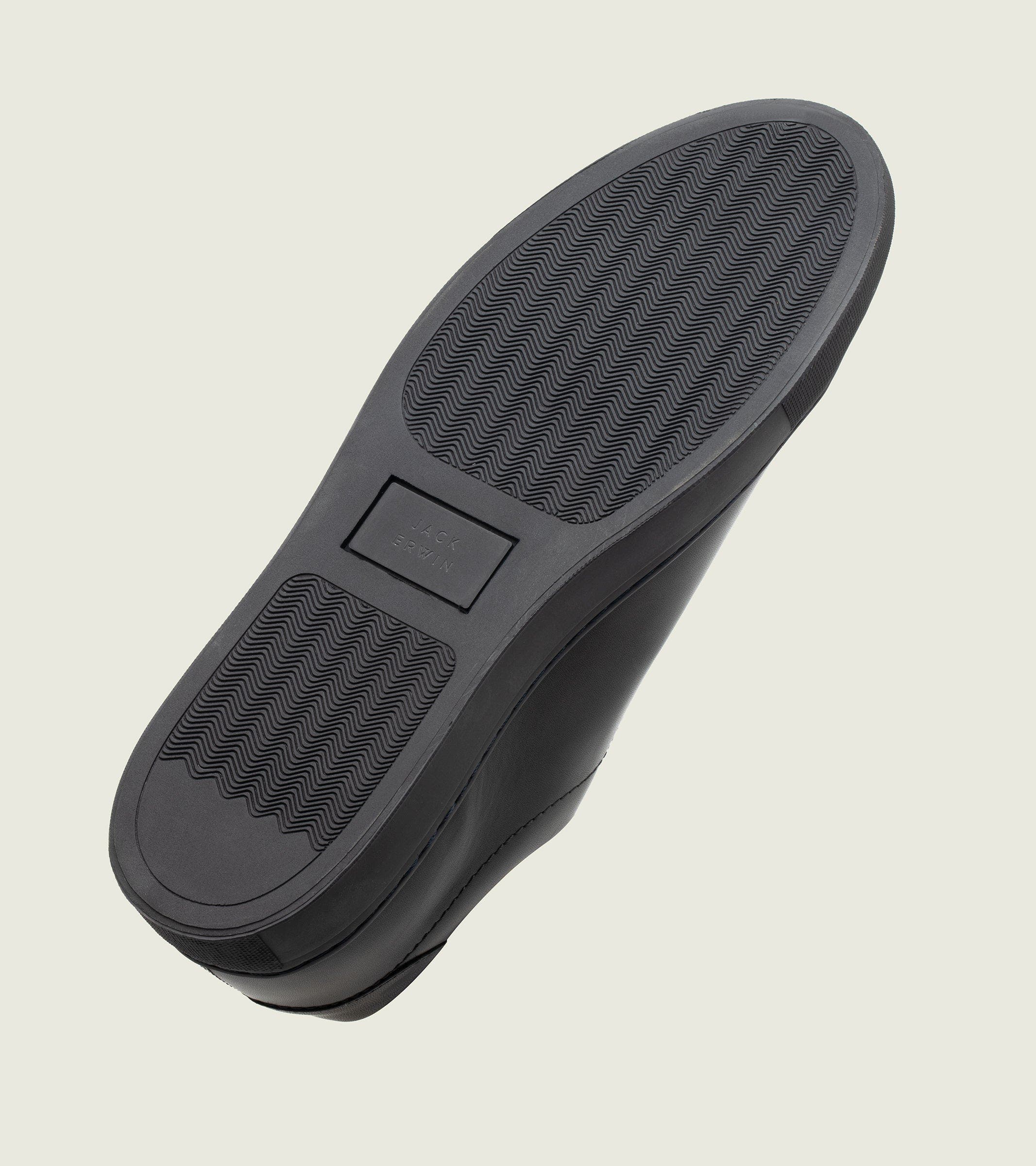 Jack Erwin Wesley Leather Low-Top Sneaker, Alternate, color, Black Leather