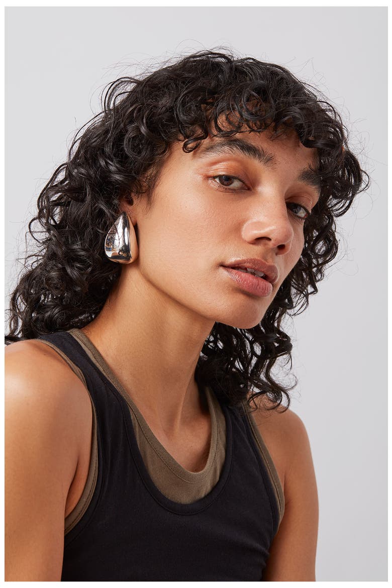 Margaux Puff Teardrop Earrings, Alternate, color, HIGH POLISH SILVER