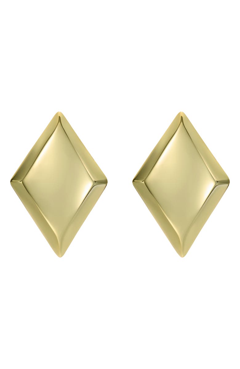 Ted Baker Georgie Large Diamond Shape Stud Earrings, Main, color, Gold Tone