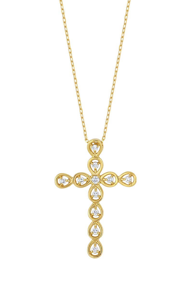 Bony Levy BL Icon Diamond Cross Pendant Necklace, Main, color, 