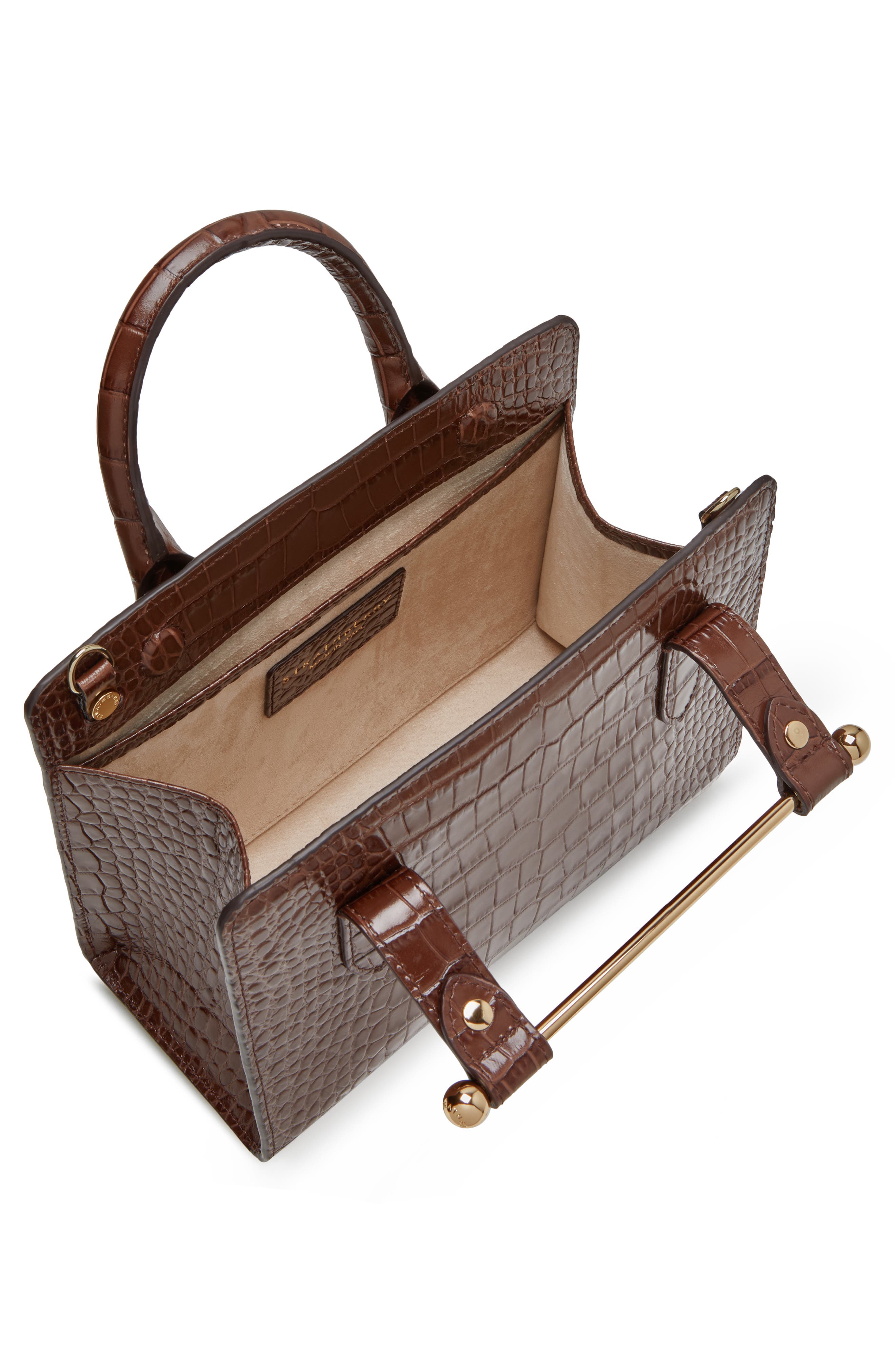 Strathberry Mini Croc Embossed Leather Tote, Alternate, color, 