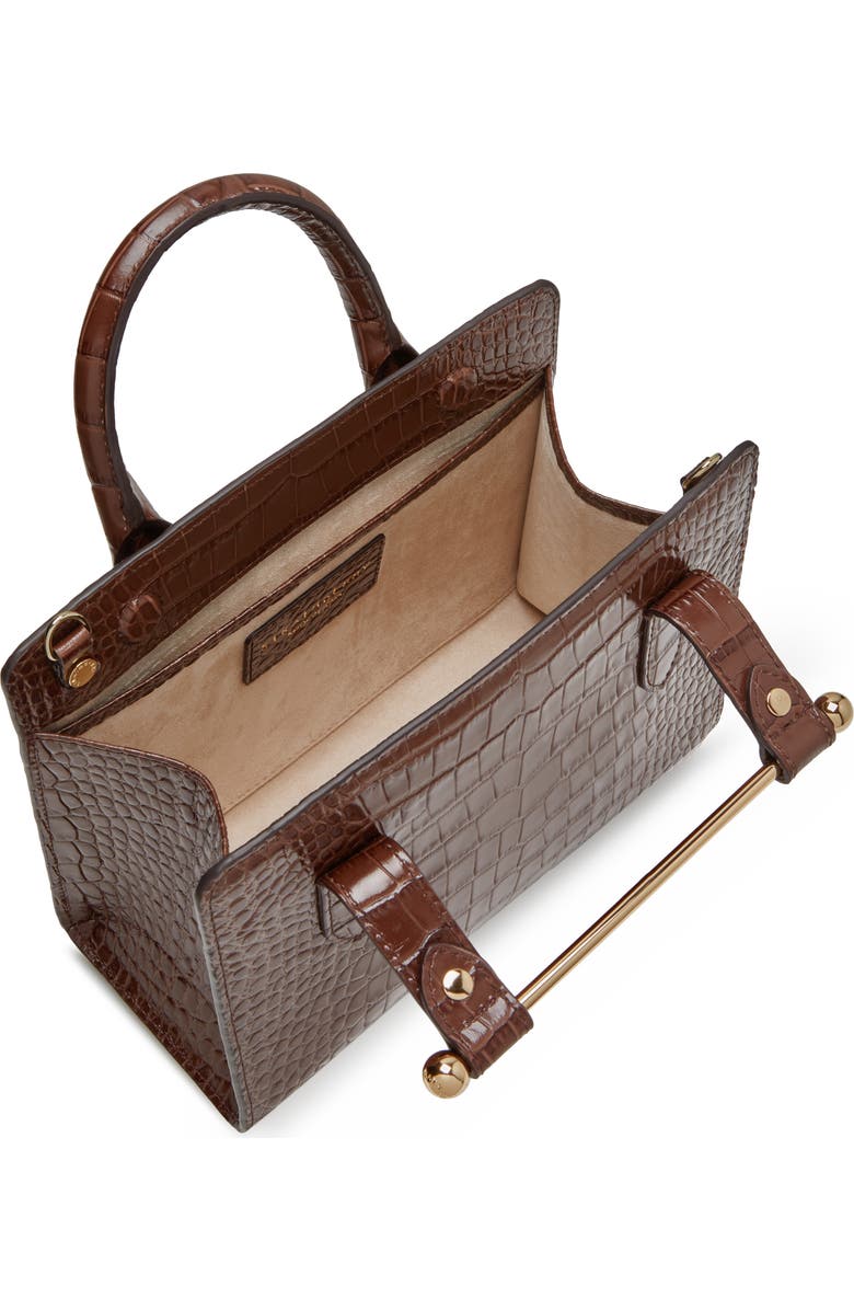 Strathberry Mini Croc Embossed Leather Tote, Alternate, color,