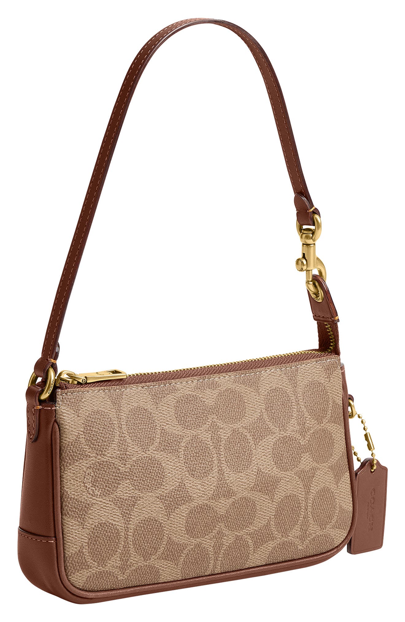 Plaza 18 Signature UpcraftedLeather Baguette Bag, Alternate, color, B4/ TAN BROWN