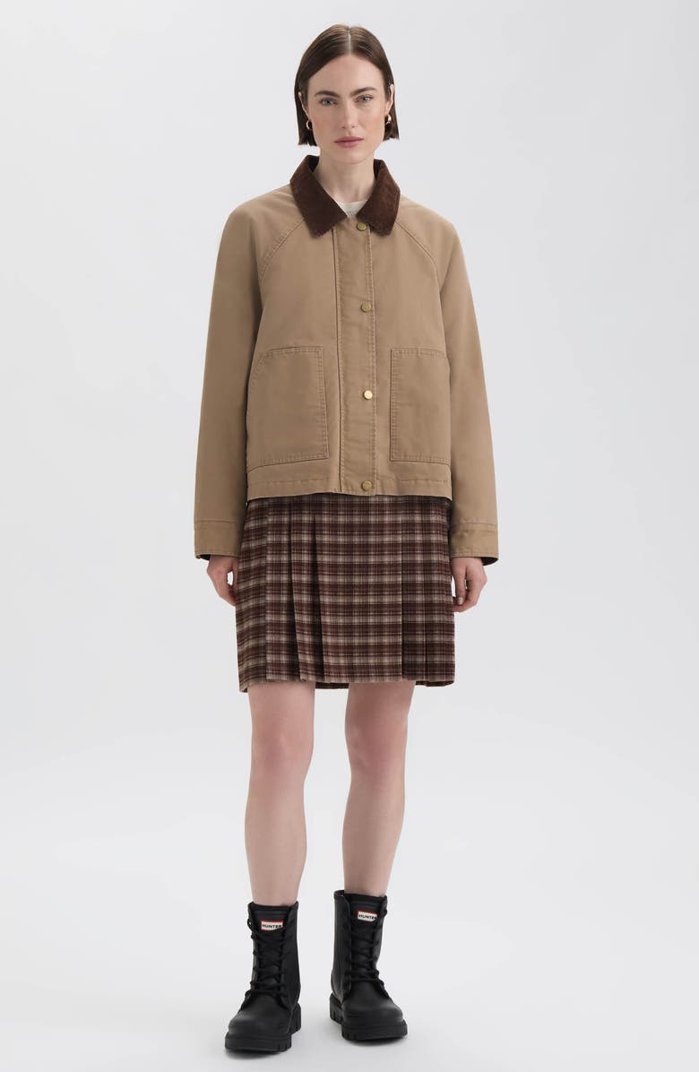 Hunter Plaid Pleated Horsebit Miniskirt, Alternate, color, Brown