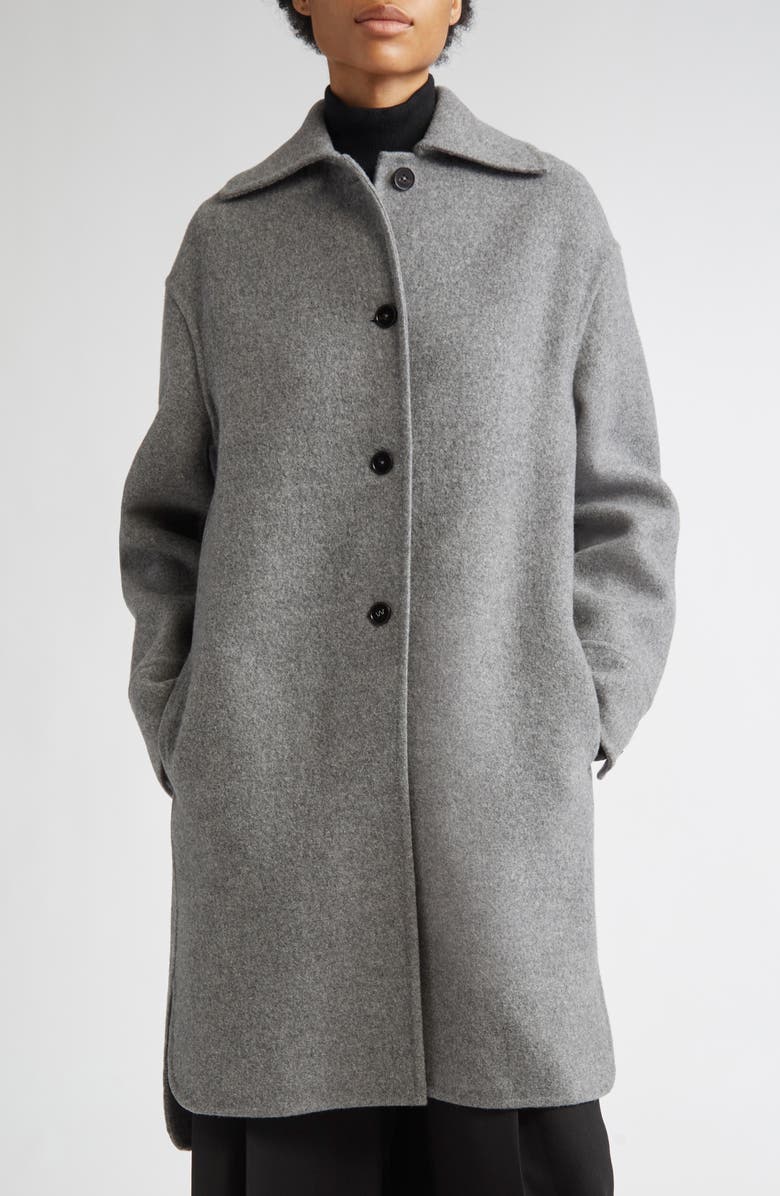 Jil Sander Relaxed Virgin Wool Coat, Main, color, Pebble