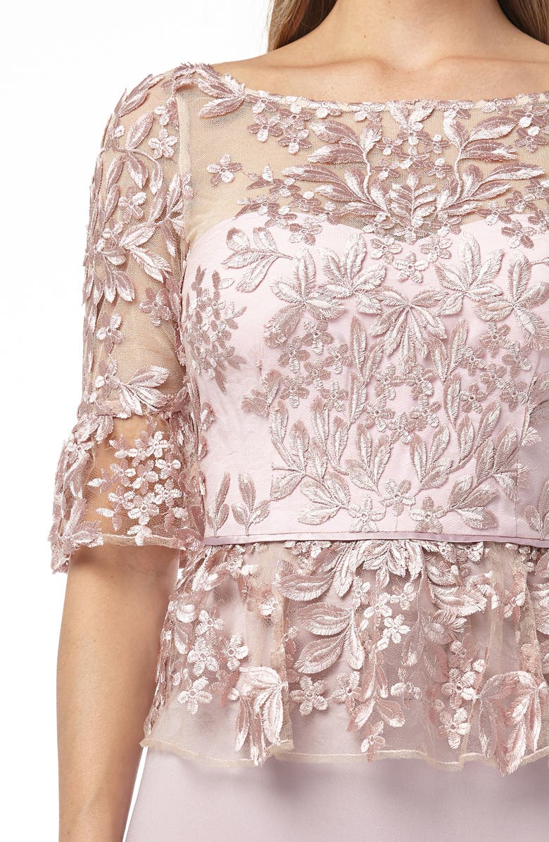 JS Collections Embroidered Mock Two-Piece Gown, Alternate, color,