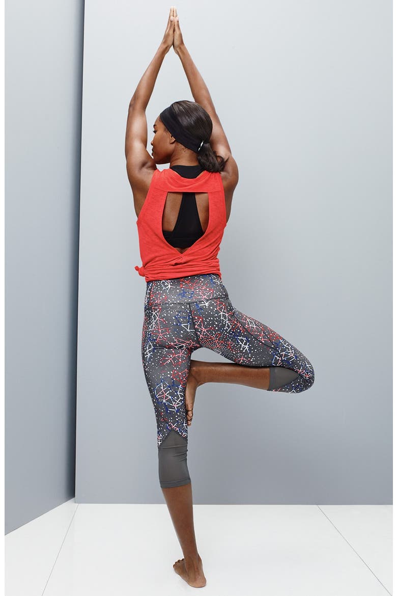 'Lean Routine' Tank, Alternate, color, BLACK