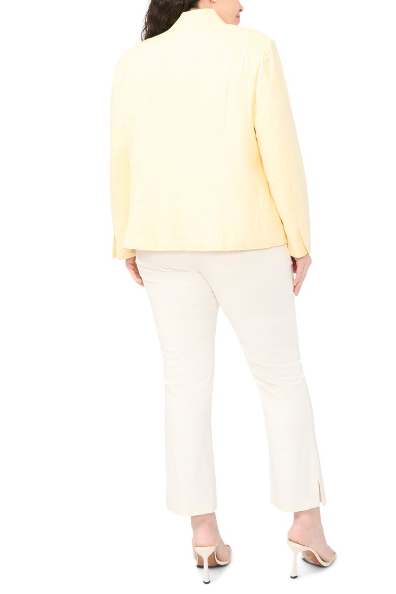 Inverted Lapel Linen Blend Blazer, Alternate, color, PASTEL YELLOW