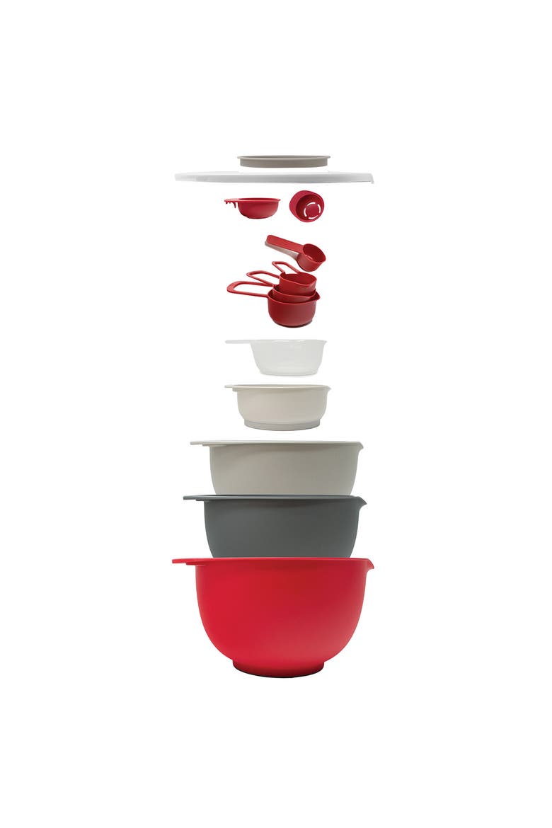Nested Mixing Bowls and Measuring Cups, 12 Piece Set, Alternate, color, Multicolored