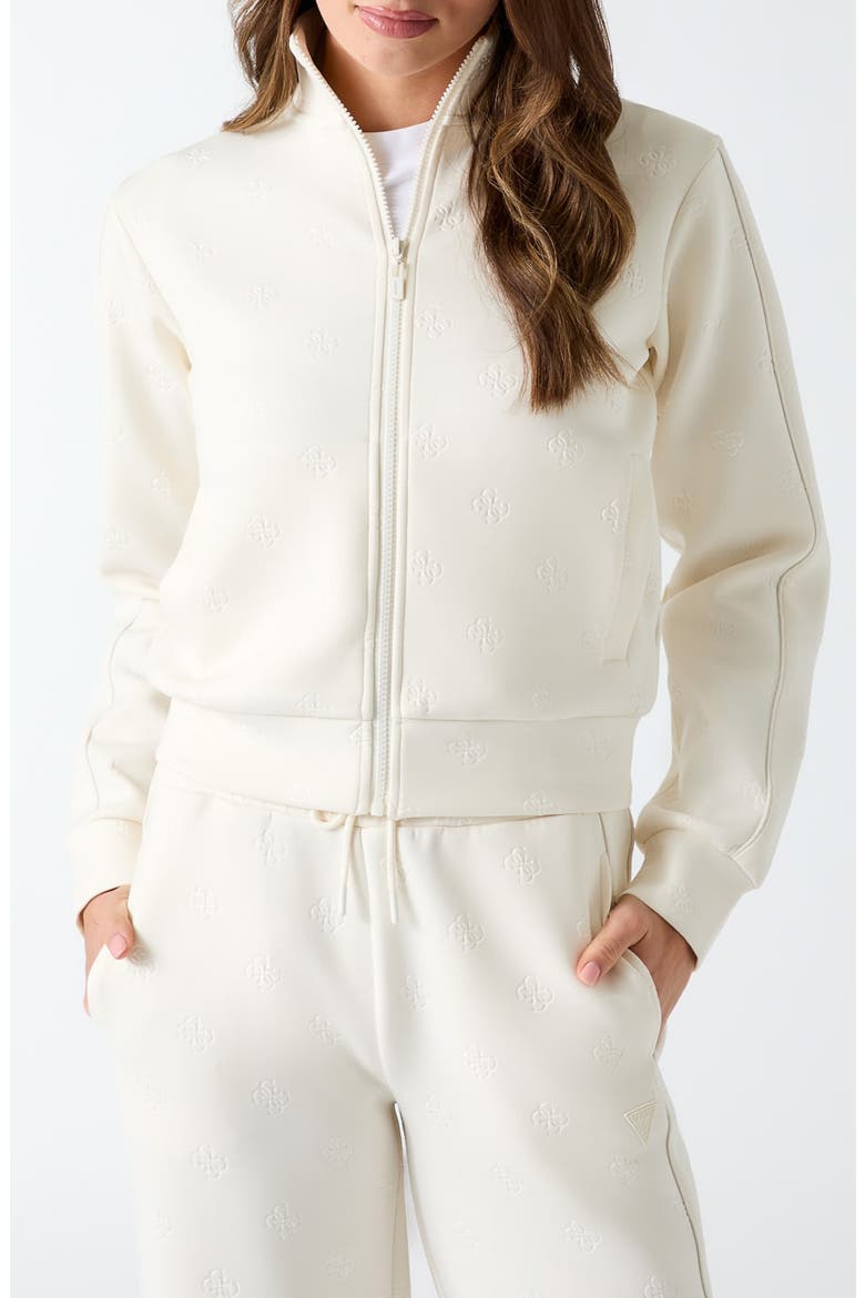 Calista 4G Front Zip Sweatshirt, Main, color, WHITE