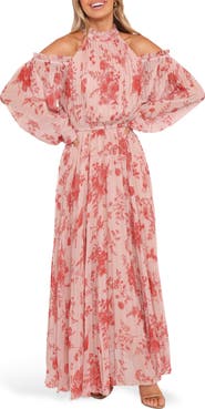 Petal & Pup Hilary Off the Shoulder Long Sleeve Maxi Dress