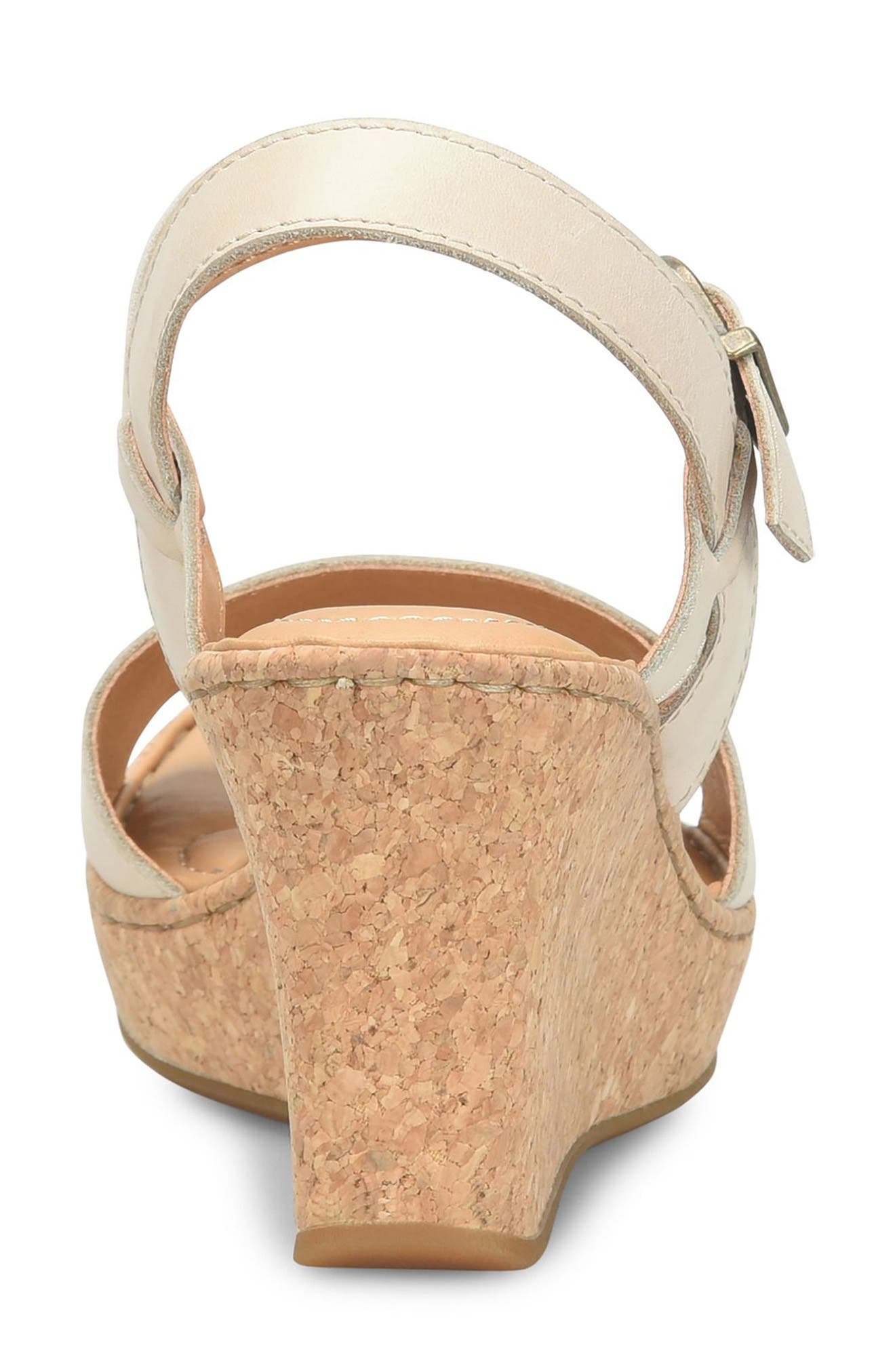 Børn Janine Platform Wedge Sandal, Alternate, color, Cream Leather