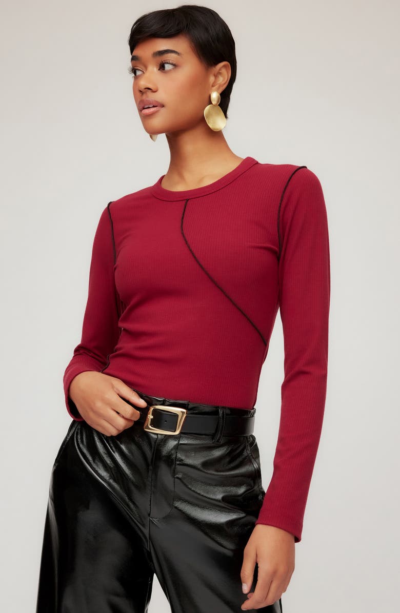 FIFTEEN TWENTY Elissa Rib Top, Alternate, color, Brick
