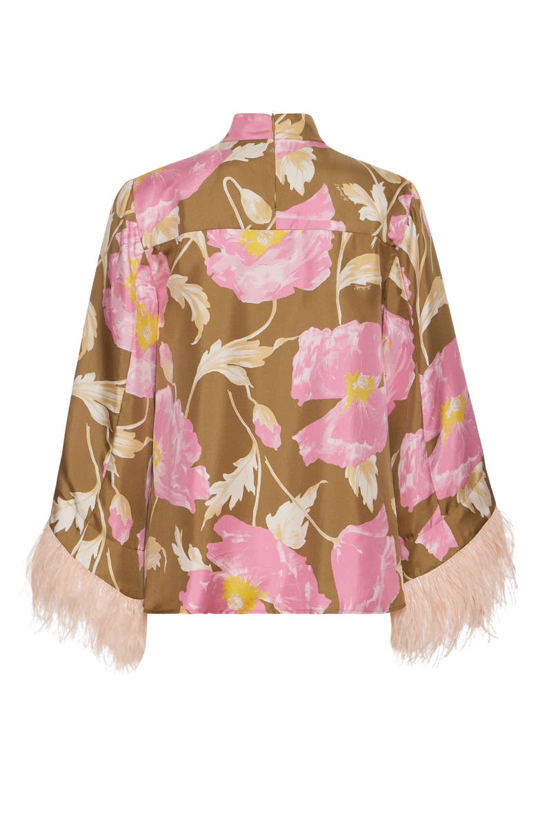 La DoubleJ Make An Exit Top With Feathers Sylph Khaki, Alternate, color,