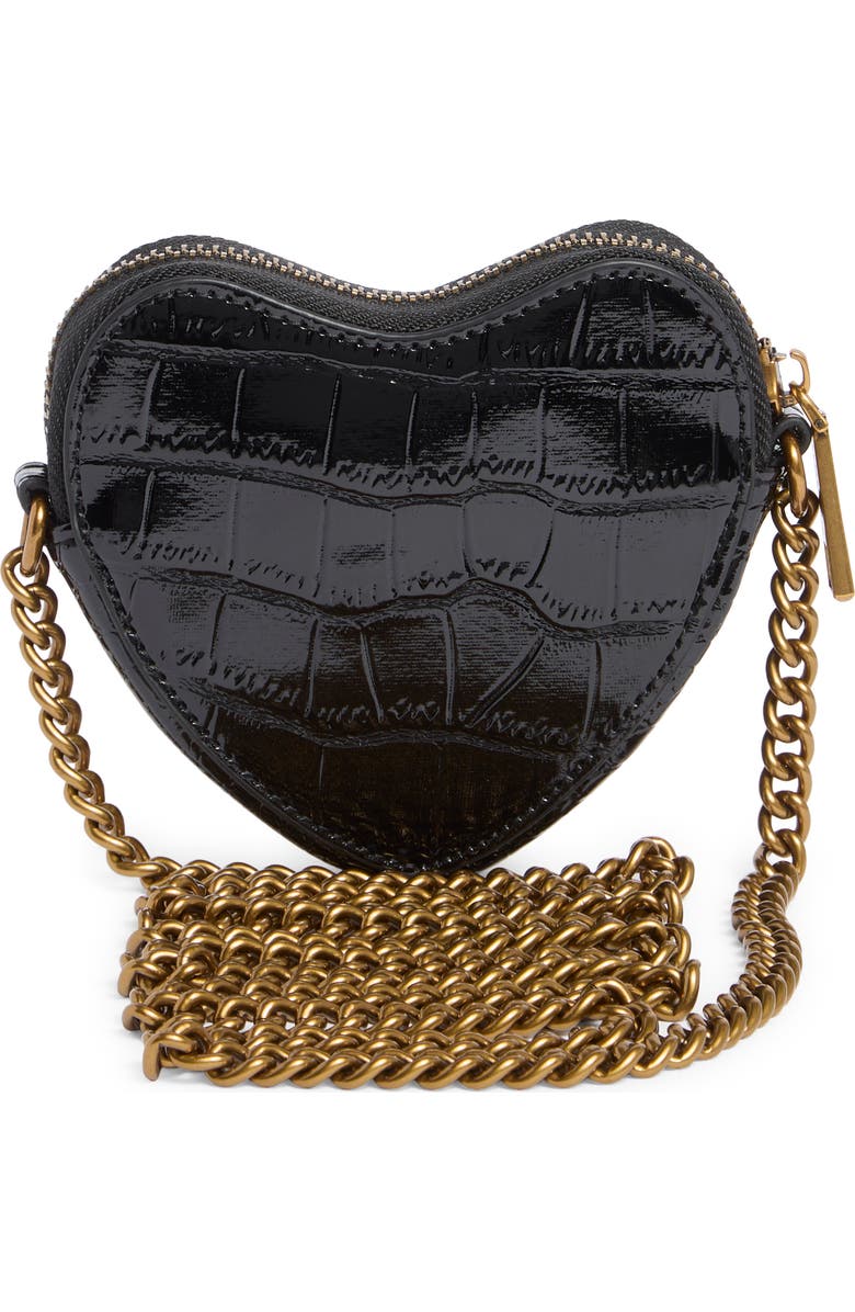 Kurt Geiger London Micro Heart Leather Crossbody Bag, Alternate, color,