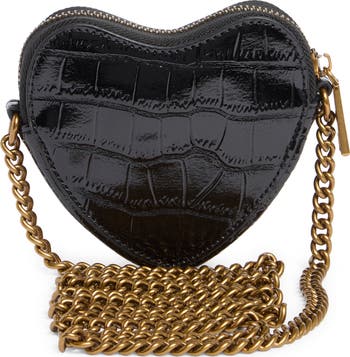 Micro Heart Leather Crossbody Bag