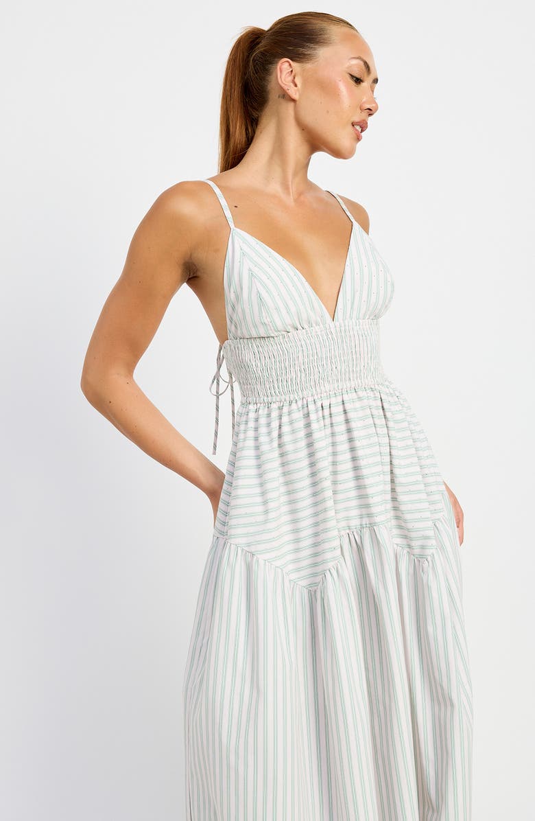 En Saison Haisley Stripe Cotton Blend Dress, Alternate, color, Pink Green