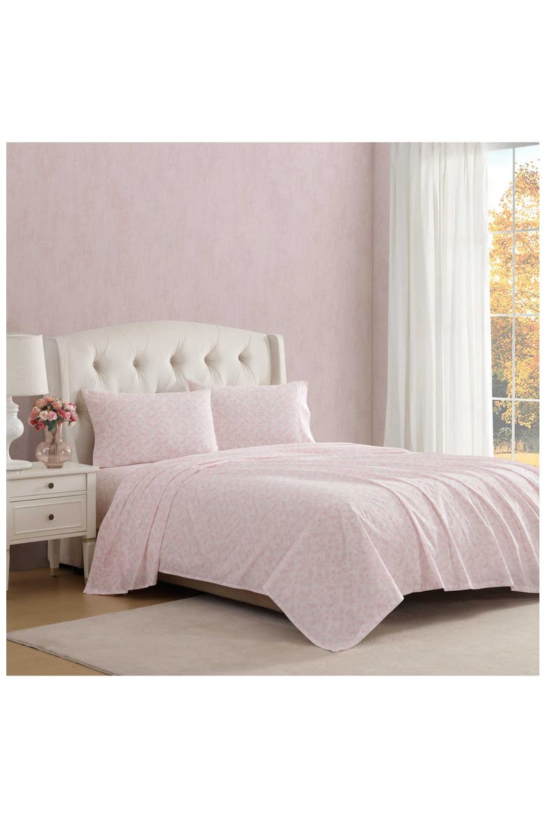 Antoinette Floral 200 Thread Count Cotton Percale Sheet Set, Alternate, color, LIGHT PINK