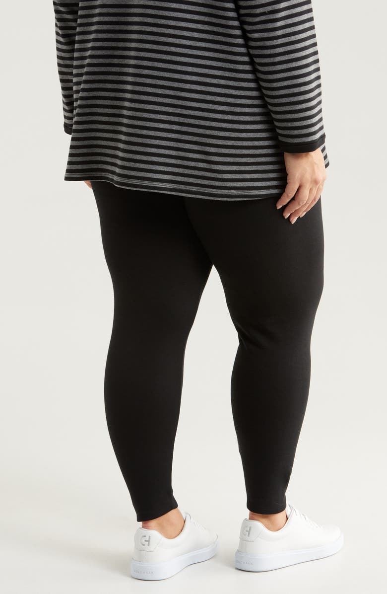 Eileen Fisher High Waist Ankle Leggings, Alternate, color, Black