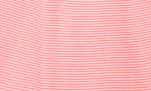 Tailorbyrd Supersoft Stripe Yarn Dye Polo In Neon Coral