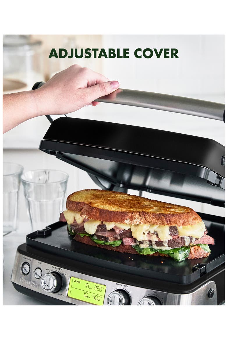 Elite Ceramic Nonstick Multi Grill/Griddle/Waffle Maker, Alternate, color, BLACK