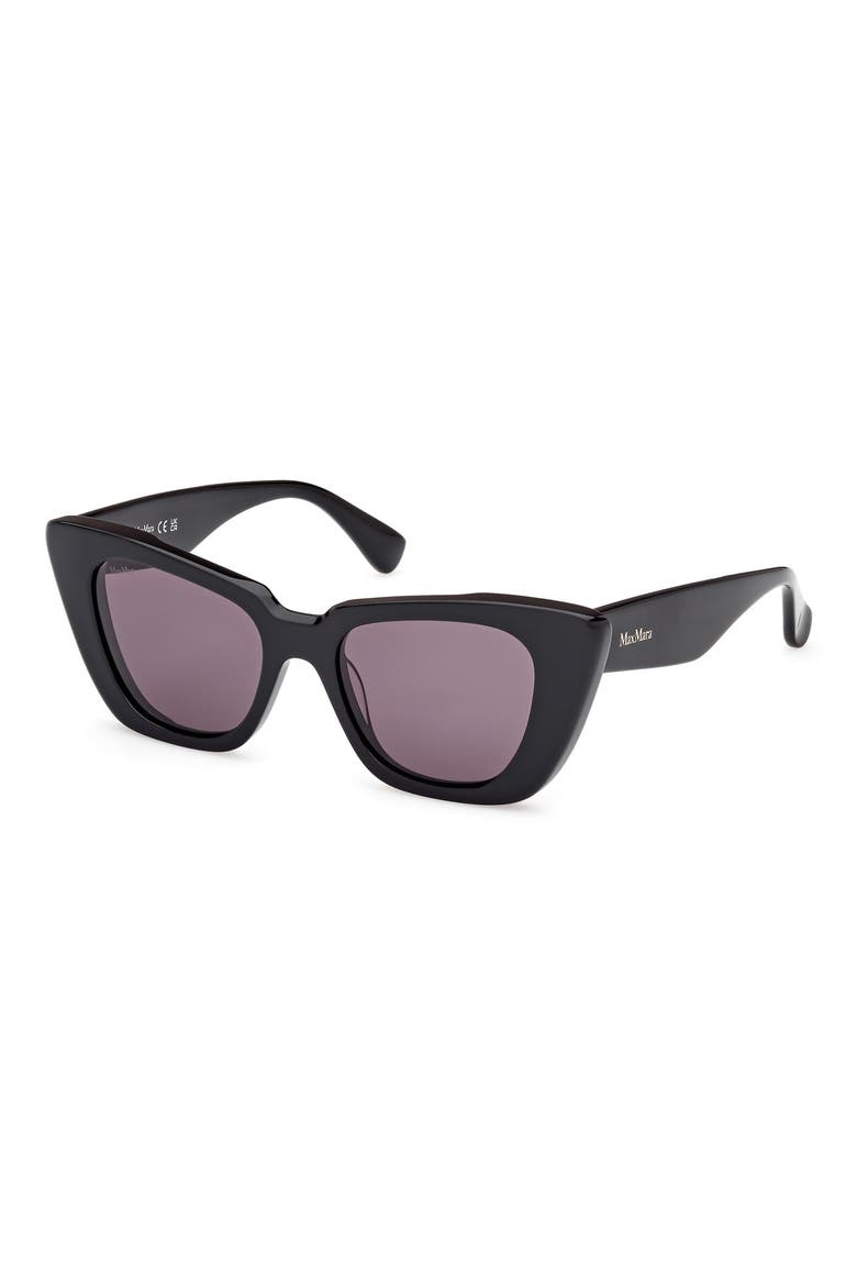 Glimpse5 50mm Polarized Butterfly Sunglasses, Alternate, color, SHINY BLACK / SMOKE