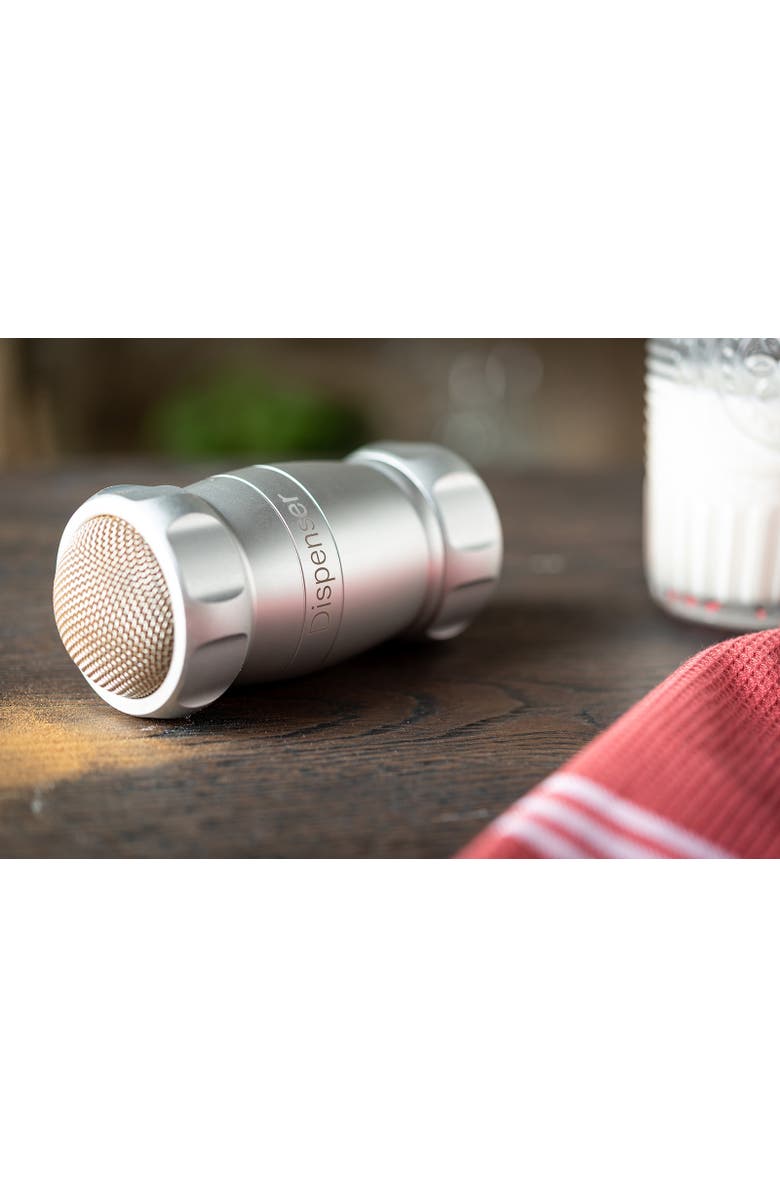 Marcato Design Line Dispenser Shaker for Flour, Powdered Sugar, and More, Alternate, color, Silver