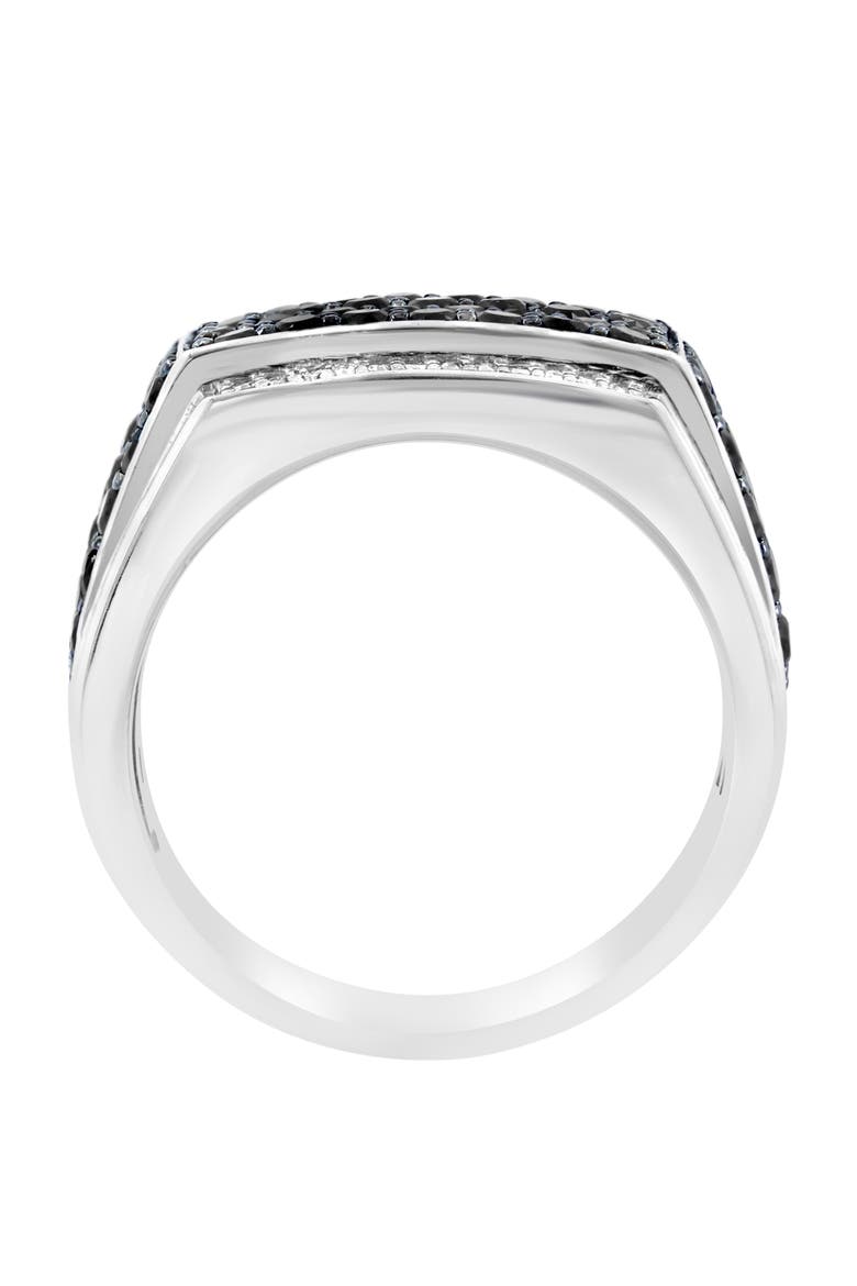 Men's Diamond & Black Spinel Signet Ring, Alternate, color, BLACK