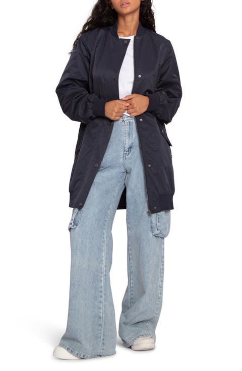 BELLE AND BLOOM Chasing You Long Bomber Jacket